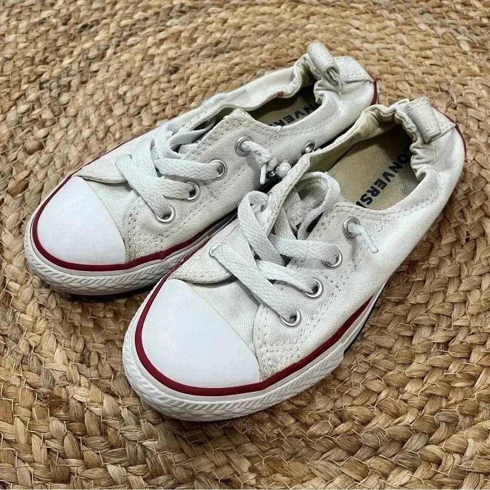 Converse All Star Chuck Taylor Low Kids Trainers Off White Sz 13 Youth Lace Up
